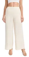 Sleeper Sofia Linen Embroidered Pants White Asparagus In White Asparagus