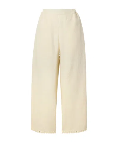 Sleeper Sofia Wide-leg Linen Trousers In Neutral