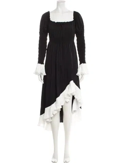 Pre-owned Sleeper Square Neckline Long Dress W/ Tags In Black/white