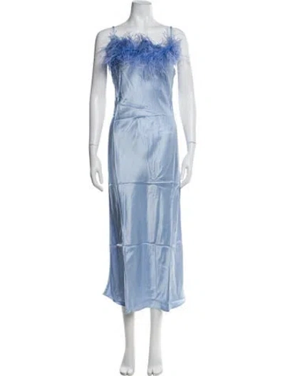 Pre-owned Sleeper Square Neckline Long Dress W/ Tags In Blue