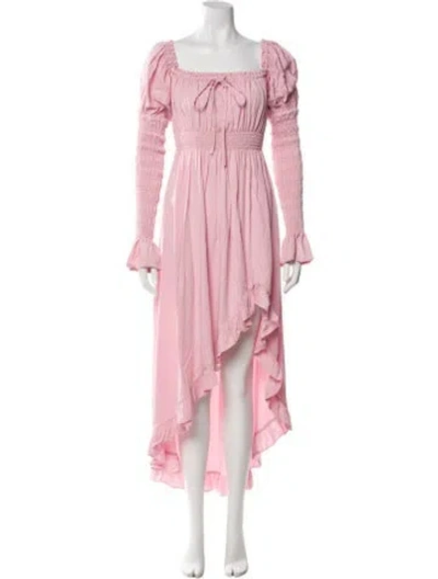 Pre-owned Sleeper Square Neckline Long Dress W/ Tags In Pink