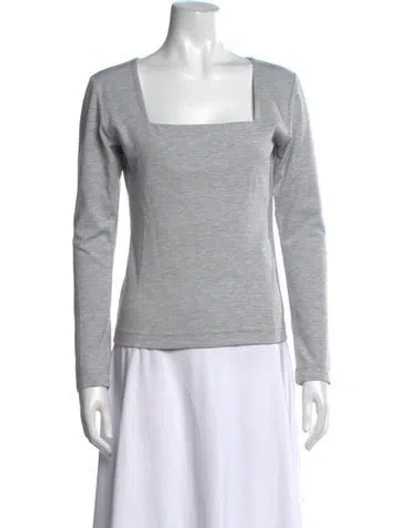 Pre-owned Sleeper Square Neckline Long Sleeve Top In Grey