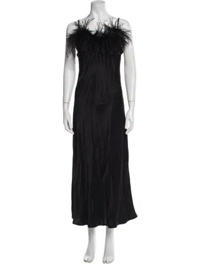 Pre-owned Sleeper Strapless Long Dress In Black