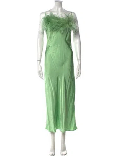 Pre-owned Sleeper Strapless Long Dress In Green