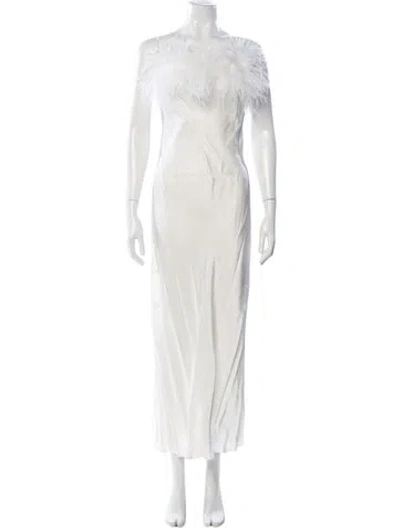 Pre-owned Sleeper Strapless Long Dress In Neutral