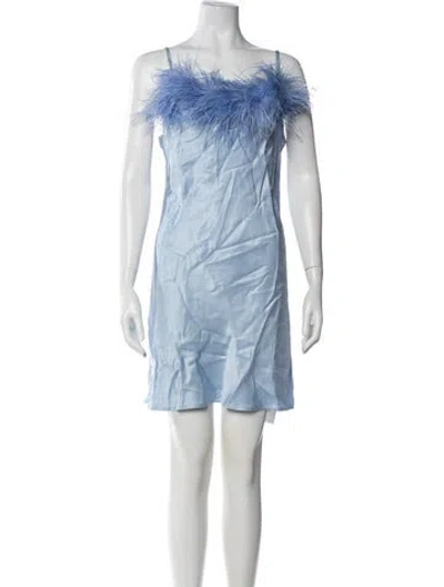 Pre-owned Sleeper Strapless Mini Dress In Blue