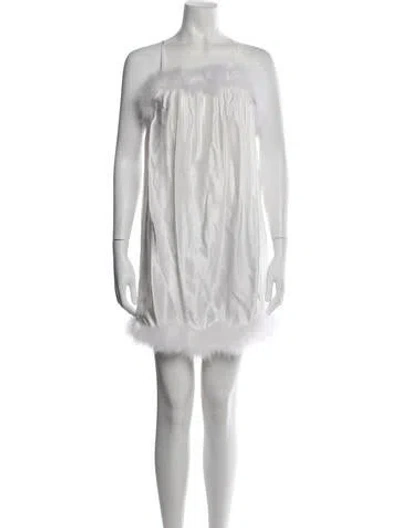 Pre-owned Sleeper Strapless Mini Dress In Neutrals