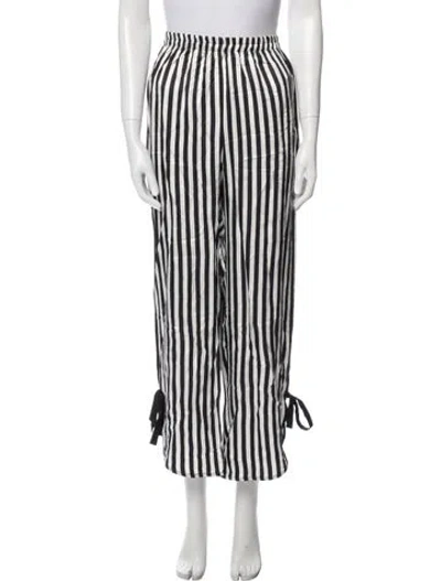 Pre-owned Sleeper Striped Bow Accents Pajamas In Black