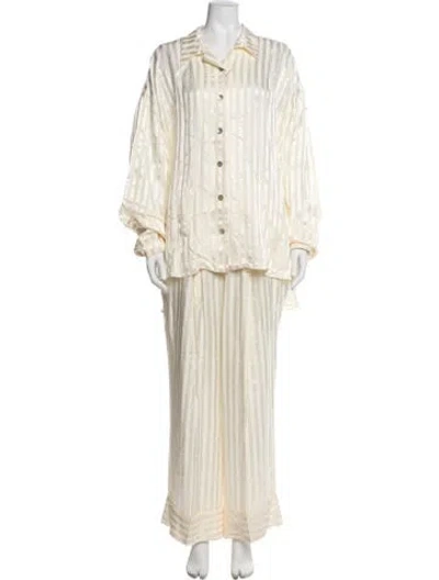 Pre-owned Sleeper Striped Pajamas In Neutrals