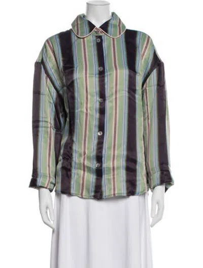Pre-owned Sleeper Striped Pajamas W/ Tags In Blue/green