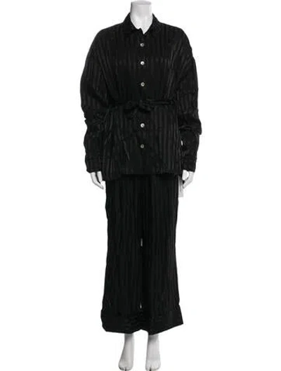 Pre-owned Sleeper Striped Pant Set In Black