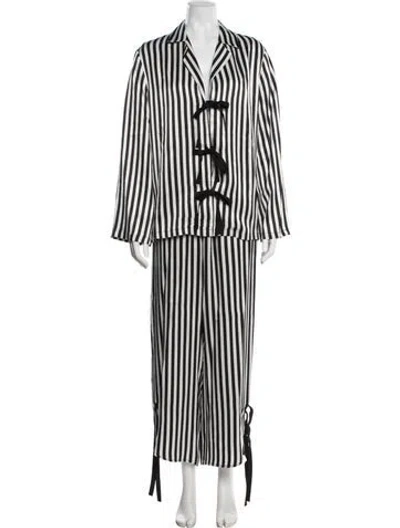 Pre-owned Sleeper Striped Robe In Neutral