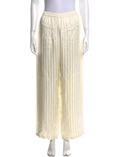 Pre-owned Sleeper Striped Wide Leg Pants In Neutrals