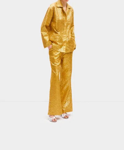 Sleeper Supernova Sequin Pants In Gold In Yellow