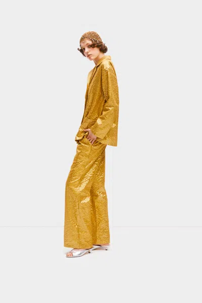 Sleeper Supernova Sequined Pants In Gold