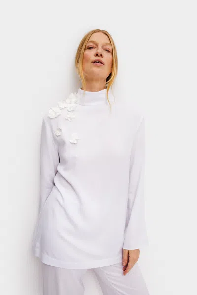 Sleeper The Bloom Black Tie Pajama Set With Pants In White
