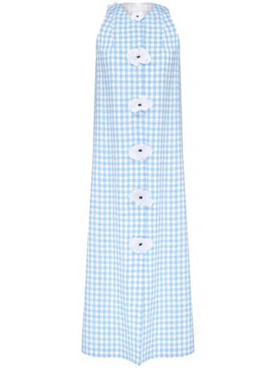 Sleeper The Bloom Linen Dress In Blue