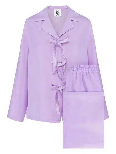 Sleeper The Bow Pajama Set In Purple