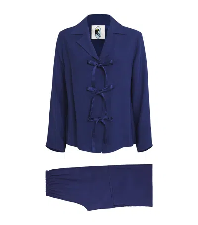 Sleeper The Bow Pyjama Set In Navy