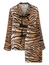 Sleeper The Bow Tiger-print Pajama Set In Brown