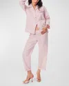 Sleeper The Rose Striped Cotton Pajama Set In Pink Stripes