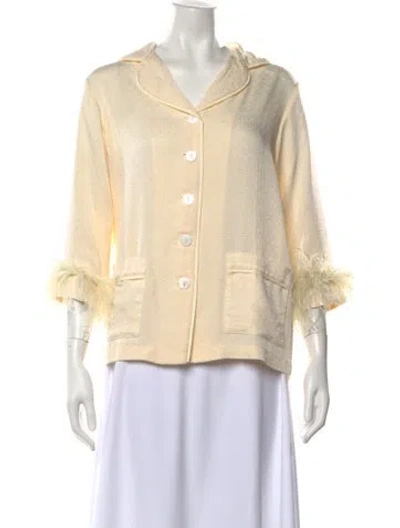 Pre-owned Sleeper Three-quarter Sleeve Top In White
