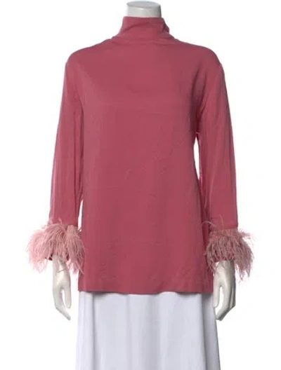 Pre-owned Sleeper Turtleneck Long Sleeve Top In Pink