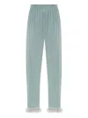 Sleeper Venus In Love Pants With Detachable Feathers In Dove Blue In Green
