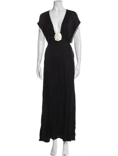 Pre-owned Sleeper V-neck Long Dress W/ Tags In Blue