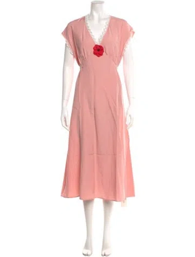 Pre-owned Sleeper V-neck Long Dress W/ Tags In Pink