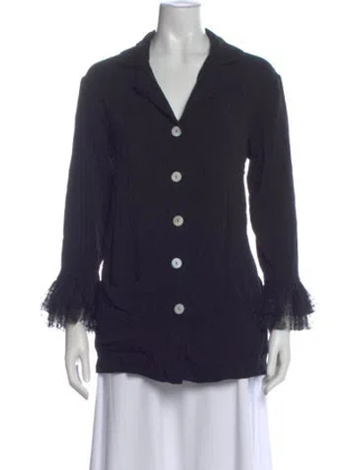 Pre-owned Sleeper V-neck Long Sleeve Blouse In Blue