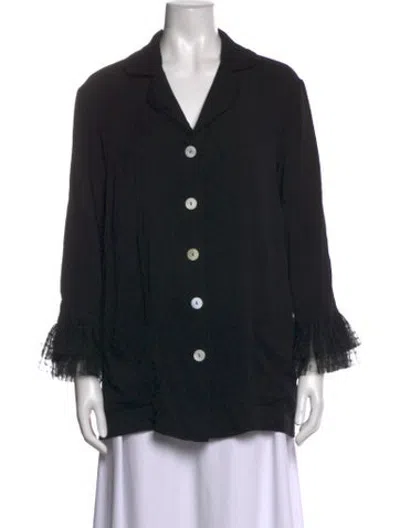 Pre-owned Sleeper V-neck Long Sleeve Blouse In Blue