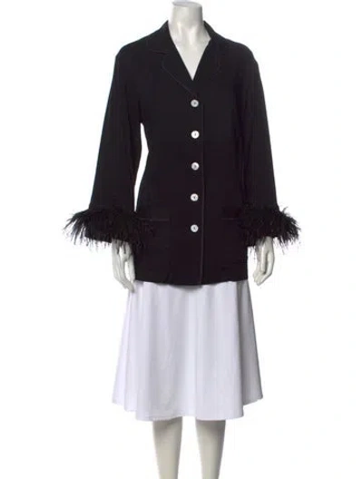 Pre-owned Sleeper V-neck Long Sleeve Top In Black