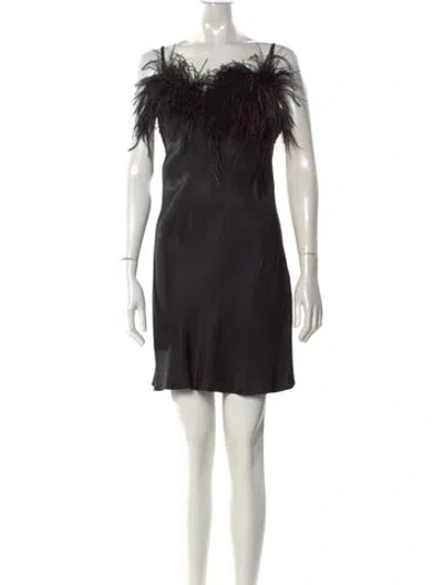 Pre-owned Sleeper V-neck Mini Dress In Black