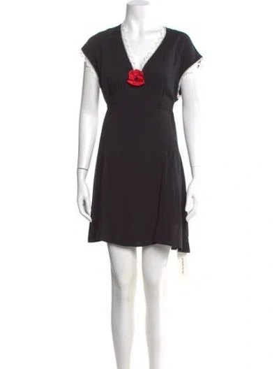 Pre-owned Sleeper V-neck Mini Dress W/ Tags In Black