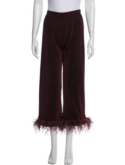 Pre-owned Sleeper Wide Leg Pants In Burgundy