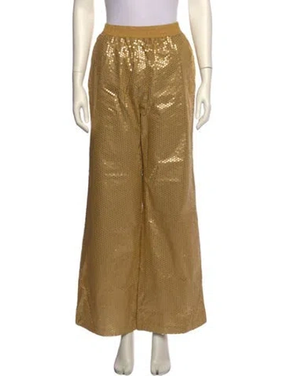 Pre-owned Sleeper Wide Leg Pants In Gold