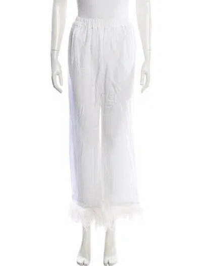 Pre-owned Sleeper Wide Leg Pants In White