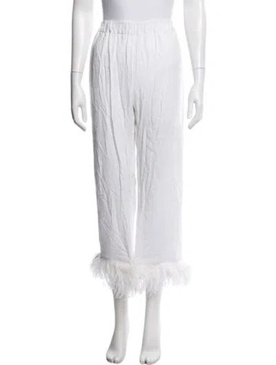 Pre-owned Sleeper Wide Leg Pants In White