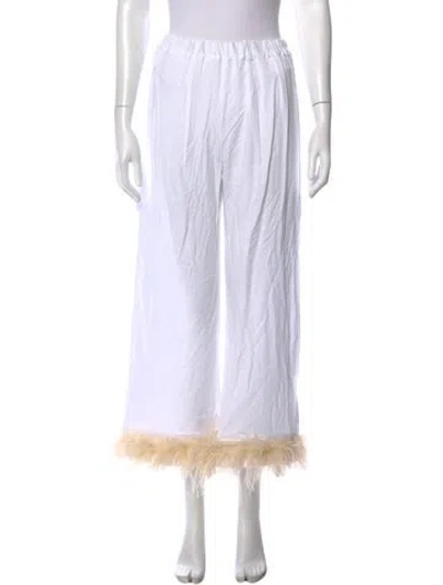 Pre-owned Sleeper Wide Leg Pants In White