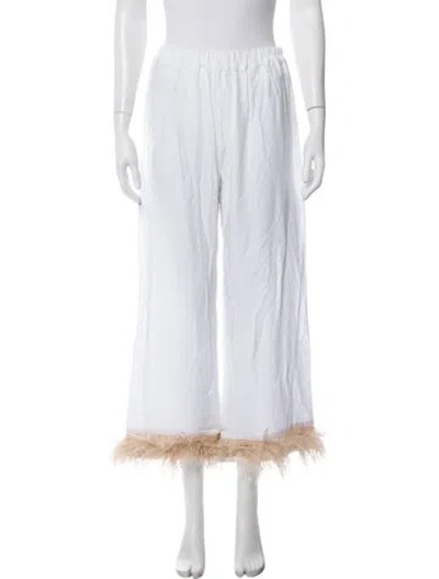 Pre-owned Sleeper Wide Leg Pants In White