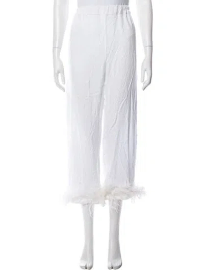 Pre-owned Sleeper Wide Leg Pants In White
