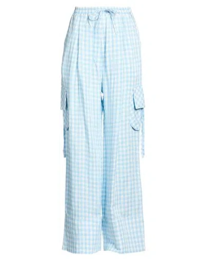 Sleeper Woman Pants Sky Blue Size S/m Linen, Viscose