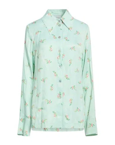 Sleeper Woman Shirt Light Green Size M Viscose In Blue