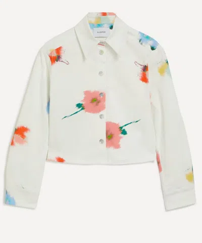 Sleeper Women's Safari Flower Print Crop Shirt
