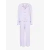 Sleeper Womens  Louis Gingham Straight-leg Woven Pyjama Set In Lavender & White