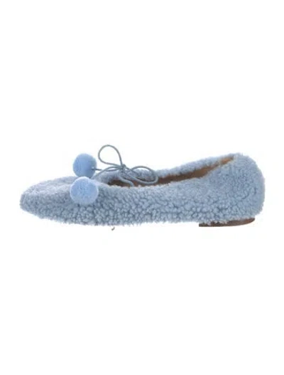 Pre-owned Sleeper Wool Flats In Blue