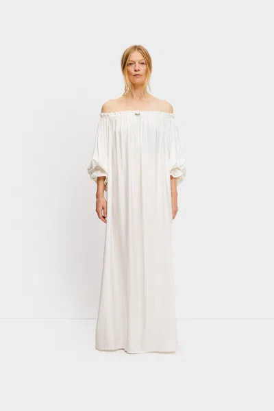 Sleeper Zephir Off-the-shoulder Maxi Dress In White