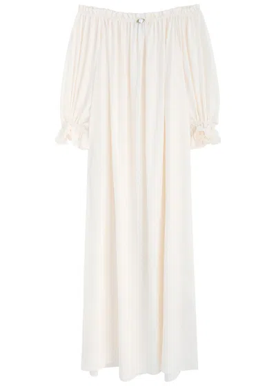 Sleeper Zephir Off-the-shoulder Maxi Dress In White