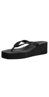 Sleepers High Platform Flip Flops In Black